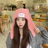 Rabbit Ears Knitted Woolen Hat Winter Thick and Warm Lambhair Ski Mask Beanie Hat for Women Balaclava Mask Beanies for Women 3