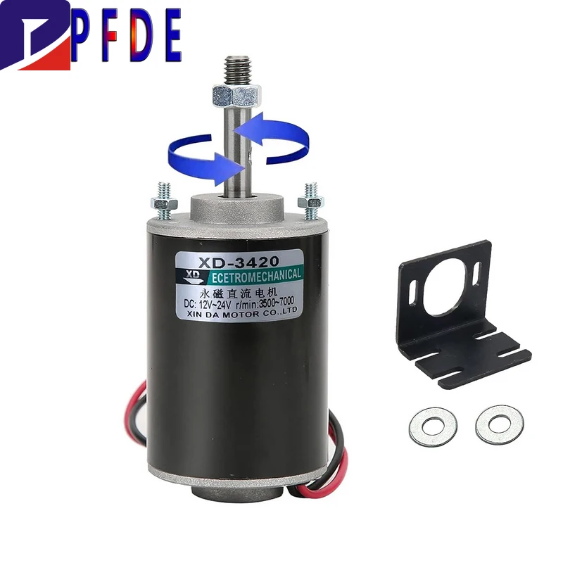 Mini Motor dc de Alto Torque com Suporte Ímã Permanente Faça Você Mesmo Gerador cw Ccw Xd3420 30w 12v 24v