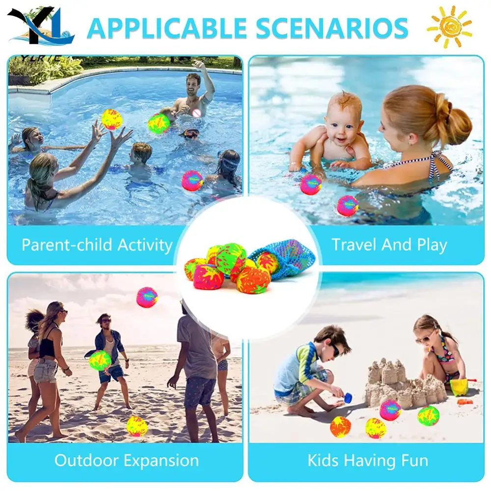 12pcs Water Bomb Splash Balls Quick Fill Water Bomb Ball Reusable Party Supplies Fight Games Summer Outdoor Pool Beach Toy