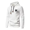 2025 New Spring and Autumn Europe men DC letters printed casual large pocket hoodie jumper small plaid jacquard plus size hoodie 1
