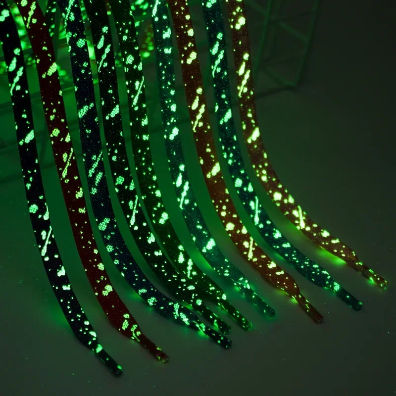 أربطة حذاء مسطحة مضيئة الفلورسنت للأحذية الرياضية...