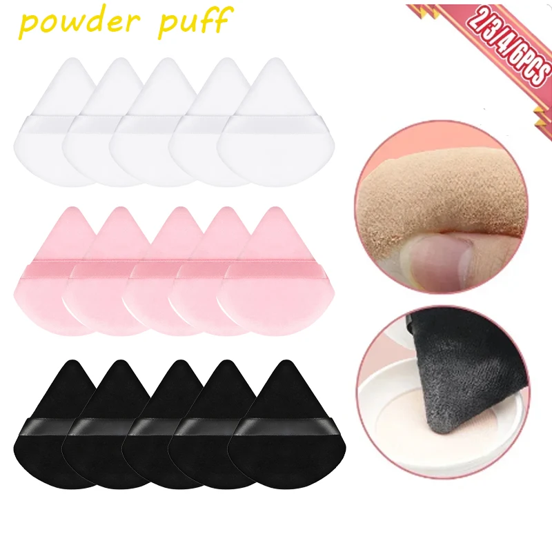 

Triangle Powder Puff Soft Makeup Sponge for Face Make Up Eyes Contouring Shadow Cosmetic Washable Mini Velvet Foundation Puff