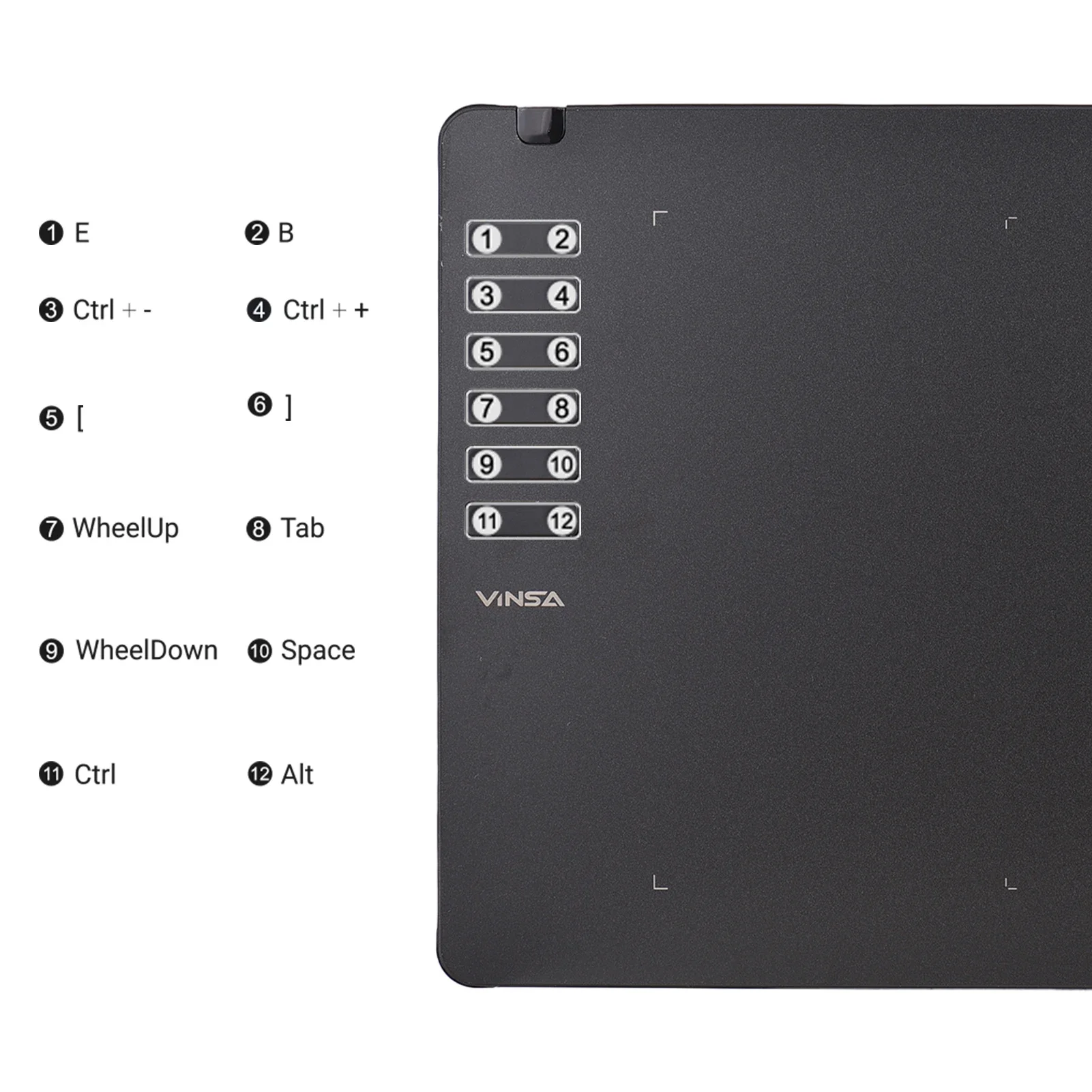 VINSA T1161 Graphics Drawing Tablet Ultra-thin Stylus 8 Pen Nibs Art Creation Sketch with 8192 Levels Pressure Battery-free - Image 5