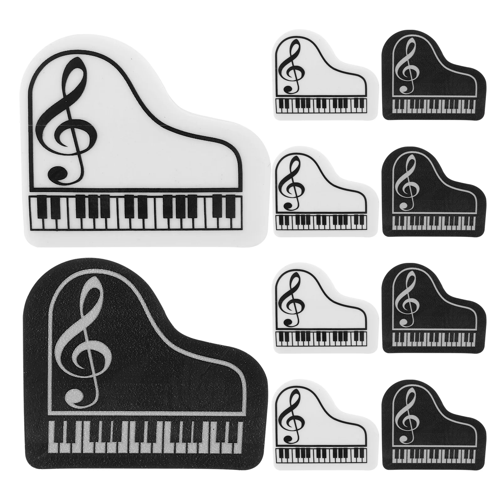 

10 Pcs Eraser Piano Portable Erasers Stationery Convenient Pencil for Kids Multi-function School Shaped Student