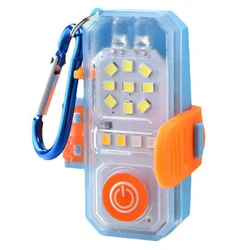 Compact Rechargeable Keychain Flashlight with Carabiner and Clip (Blue)