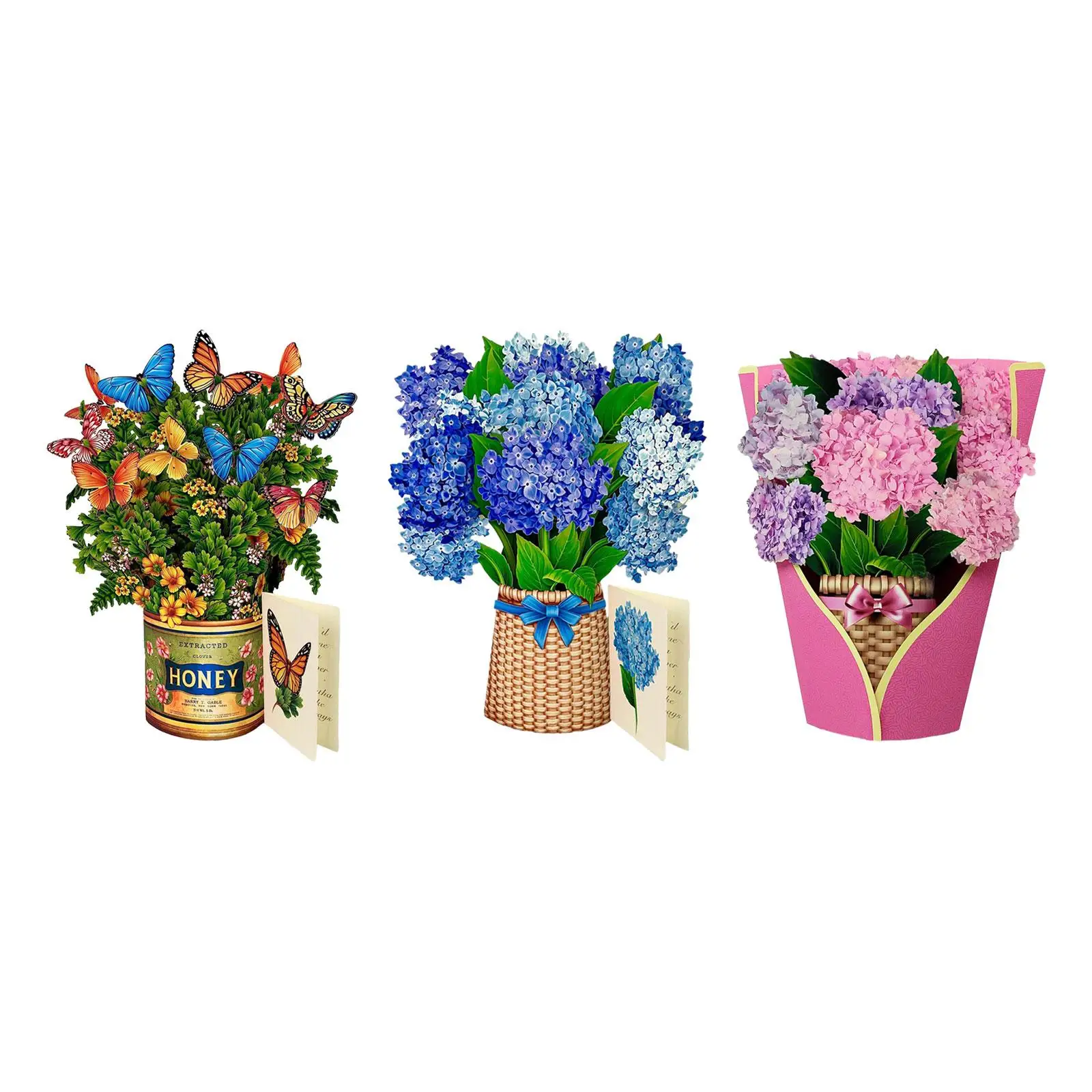 Valentine's Day Cards Valentines Day Decor Holiday Card 3D Flower Bouquet Card for Her Couples Celebration Party