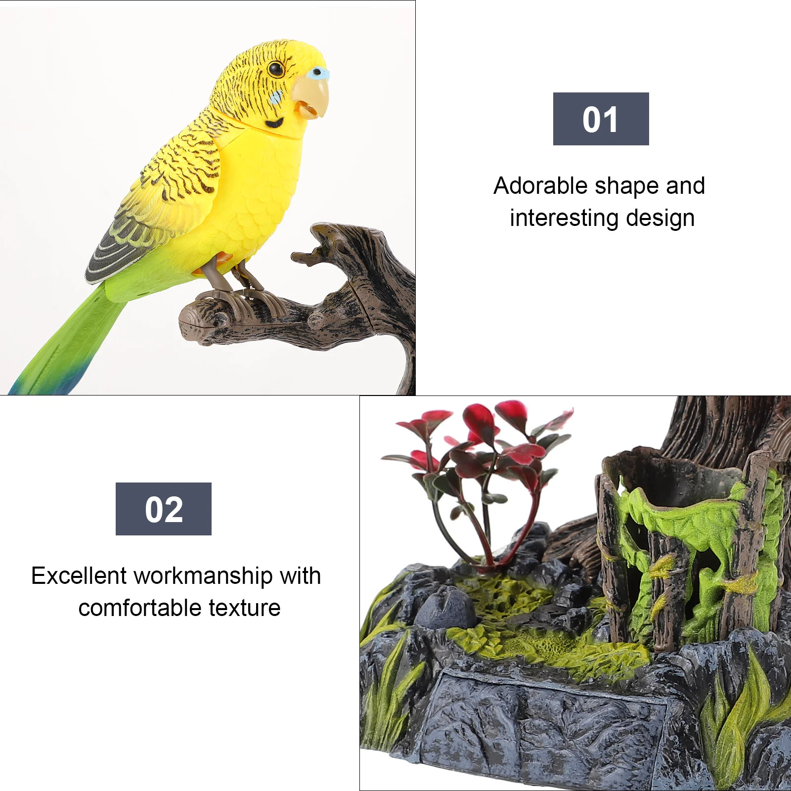 Parrot Voice Control Toy Artificial Early Learning Talking Decorate Kids Electric Abs Recording Bird 5