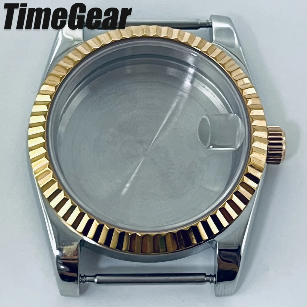 Silver Gold Rose Presidential Watch Case with Bracelet - 36mm/40mm