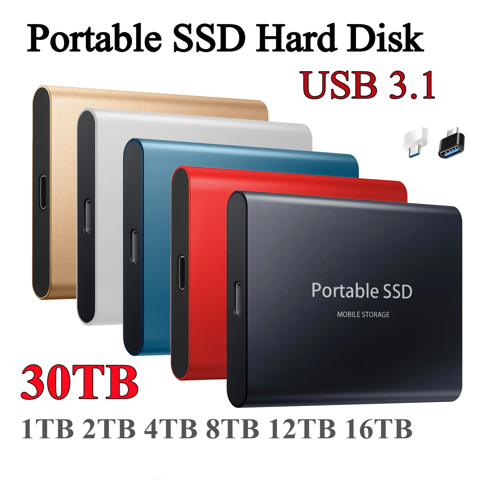 30tb Ssd Portable External Hard Drive Disks Solid State Drives For Pc