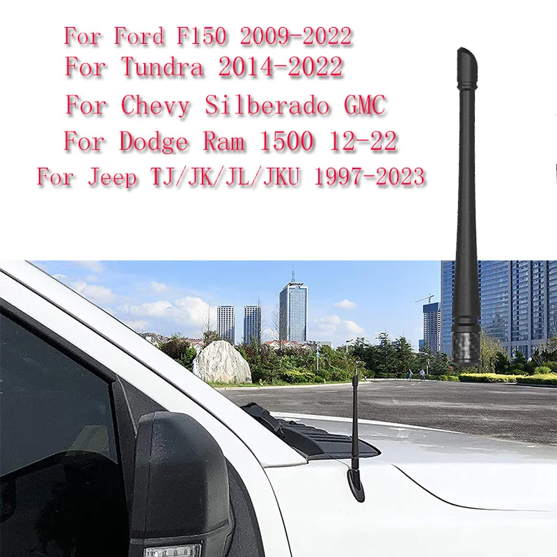 Autoradio Fm Am Signal Antenna Per Wrangler Jk Tj Per Ford F150 Jeep Wrangler 13 Pollici Antenna In Gomma Ottimizzata Ricezione Fm/Am