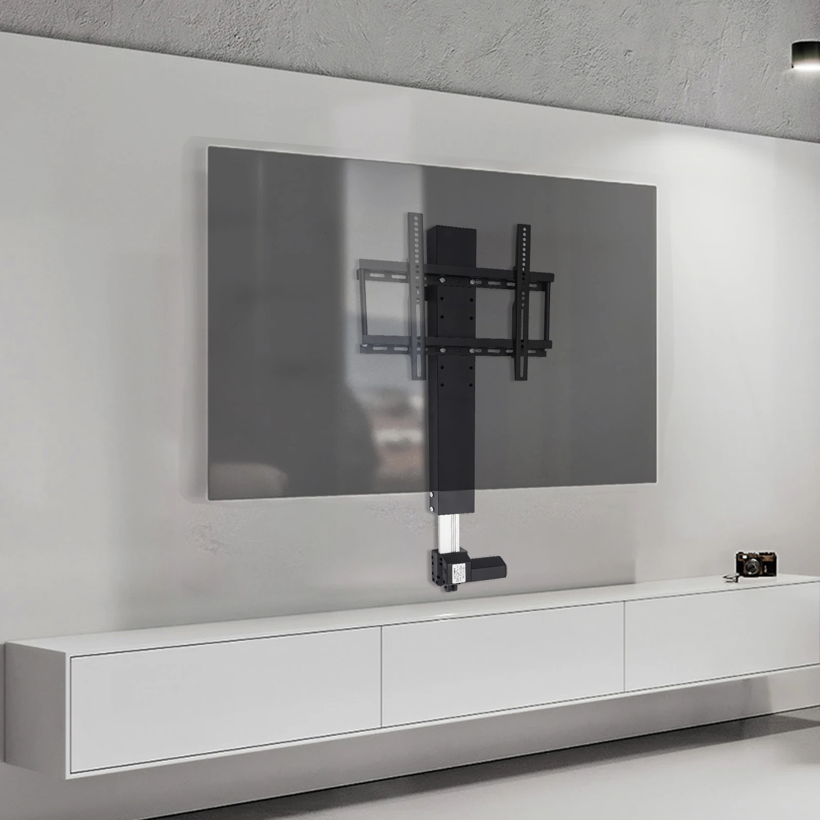 Adjustable TV Stand Motorized Stand Vertical Lift Television Stand with Remote Control Compact TV Mount Bracket