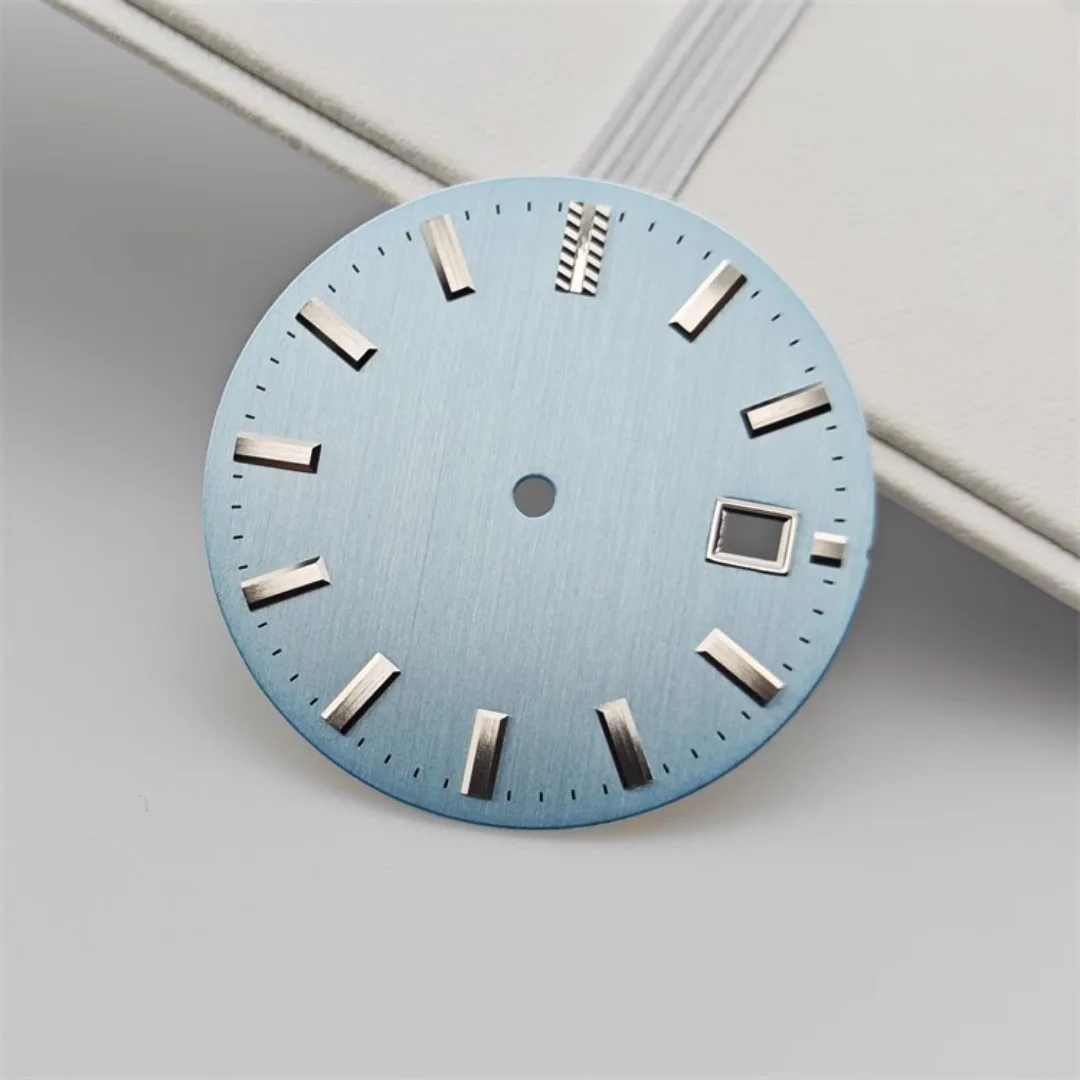 32.5mm Watch Dial Vertical Line Texture Surface Single Calendar Date No Luminous Watch Faces Accessories NH35 Movement