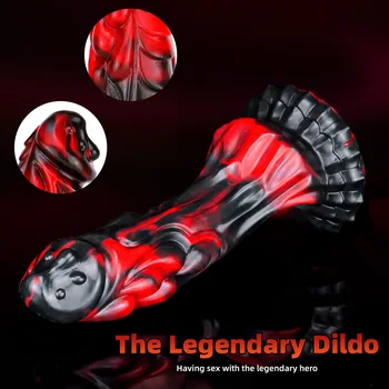 Realistic Dildo Big Animal Penis Silicone Red and Black Huge Monster Dragon Dildo Cock Anal Sex Toys for Men Women Couples 2