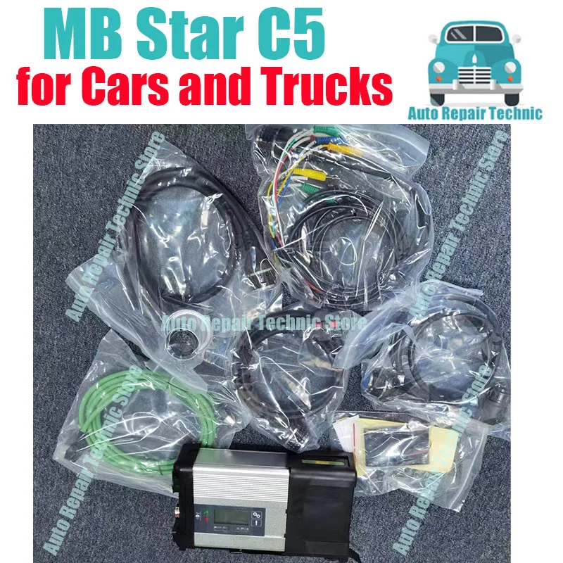A ++++ Fuul Set Mb Star C5 Sd Connect Con Wifi C5 Mb Star Scanner Diagnostico Per Auto C5 Multiplexer Xenty Truck Per Ben-Z Mb Star C4