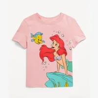 The Little Mermaid Princess Print Tshirt for Girls Summer Kids Boy Cotton Mickey Mouse Tee Minnie Printed Short Sleeve Tops 1