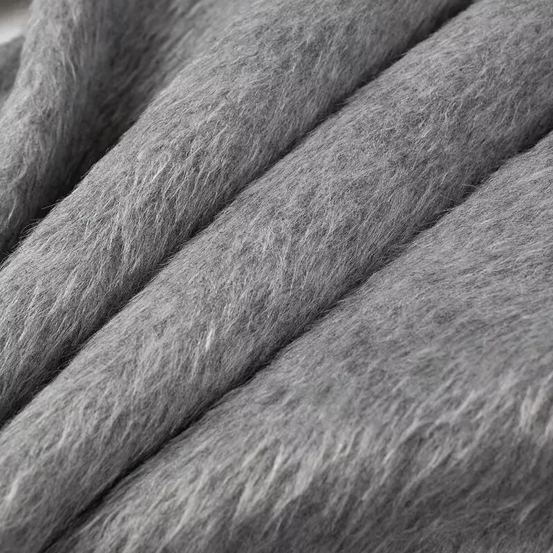 Streetwear Long Hairy Shaggy Blazer Boyfriend Vintage Women Front Pockets Loose Oversized Suit Fashion Coat Pink 4 colors