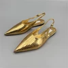 AL*A Silver Slingback Shoes In Real Leather High Quality Golden Mirror Flat Shoes 2025 New Luxury Design Shoes For Women 4