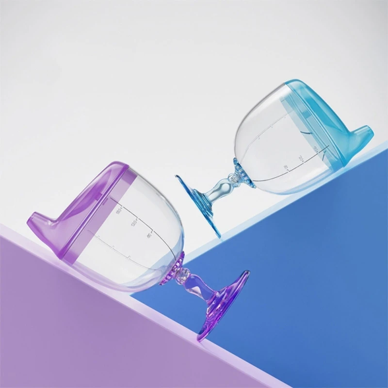 Plastic Baby Goblet Sippys Cup Transparent Beverage Mug with Lid Milk Bottle 180ml for Toddlers Birthday Christmas Gifts drinking cup