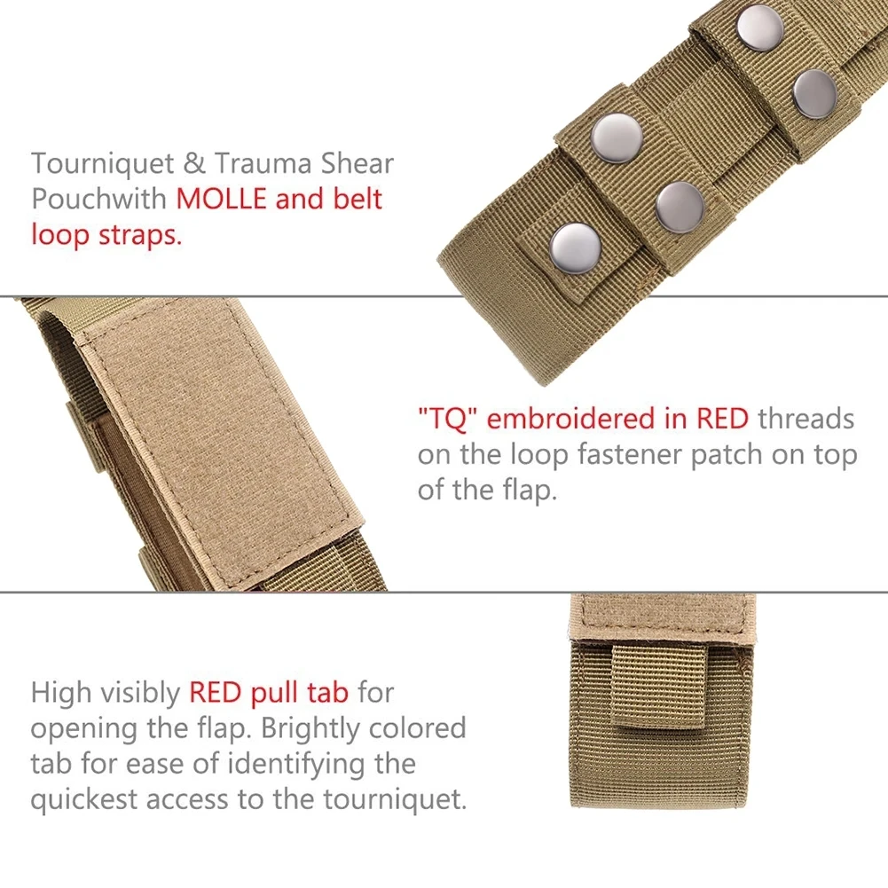 First Aid Pouch Tactical Cat Nylon Tourniquet Pouch Single Pistol Mag Bag Case Outdoor Hunting Knife Holster Medical Scissor Packs