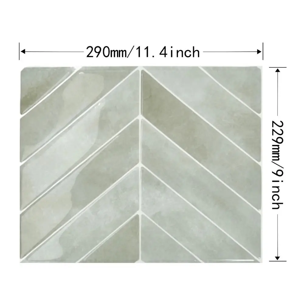 Self-adhesive Peel and Stick Backsplash 11.4" x 9" Waterproof Wallpaper 3D Oil Proof Wall Tile for Kitchen Bathroom