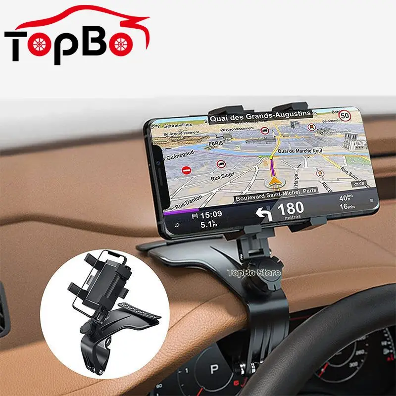 

Universal Multifunction Car Holder Support Stand With Parking Card Dashboard Car Phone Holder Rotary Adjustable Navigation