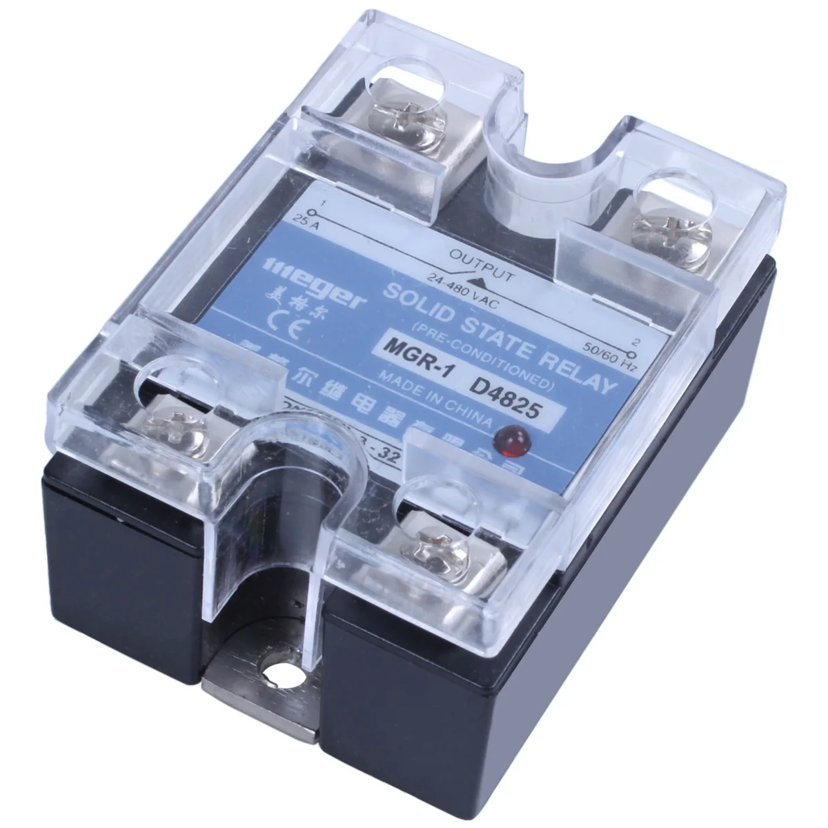 

MGR-1 D4825 Однофазное твердотельное реле SSR 25A DC 3-32 V AC 24-480 V