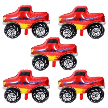 큰 몬스터 트럭 풍선 자동차 테마, 3 세대 4 세대 5 세대 소년 생일 파티 용품, 생일 축하 트럭 헬륨 풍선 장식, 5 개