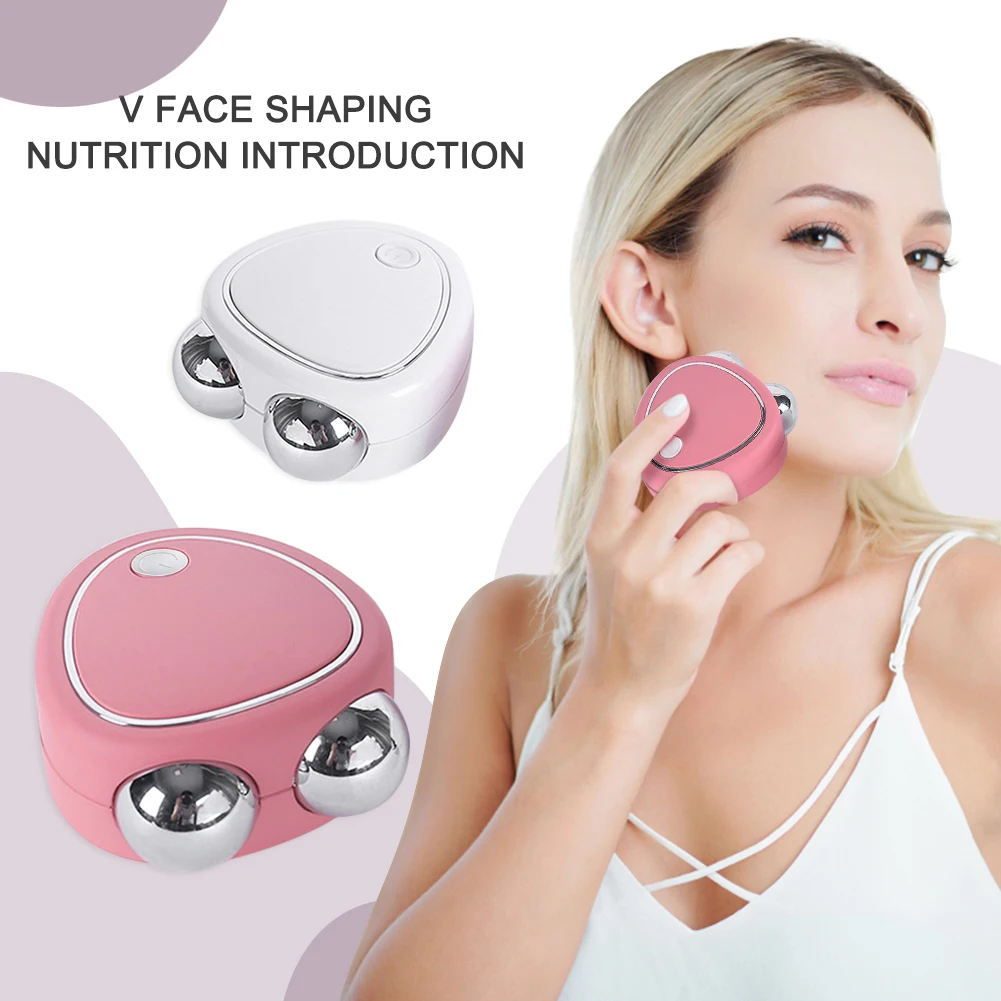 Ems Micro-current Beauty Instrument Lifting Firming Rf Double Roller Massager Wrinkle Remover Rejuvenation Skin Care Tools