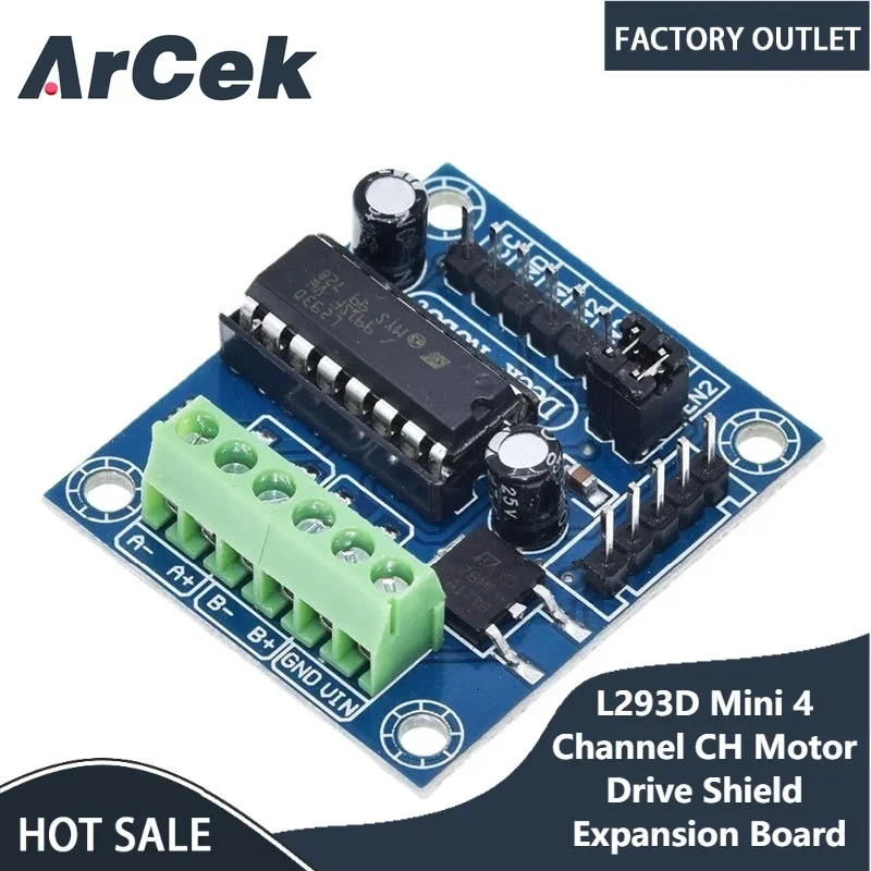 L293D Mini 4 Canali Ch Motor Drive Shield Modulo Scheda Di Espansione Modulo Di Corrente Ad Alta Tensione Per Arduino Uno Mega 2560