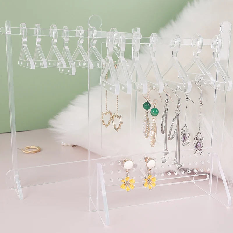 Creative Earring Rack Holder Coat Hangers Stand Unique Earring  Acrylic Earring Display Stand Earrings Organizer Ear Stud Holder