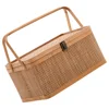 1Pc Bamboo Basket Woven Storage Kitchen Shopping Harvesting Container Dry Goods Household Gardening Baskets Handheld Fruits Egg 3