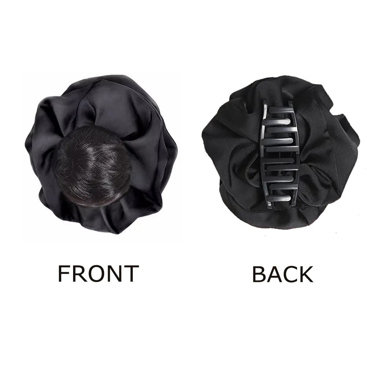 Synthetic Black Large Intestine Hair Ring Bun Head Wig Fashionable and Grab Clip Flower Bud Chignon  Wig Hair Accessories