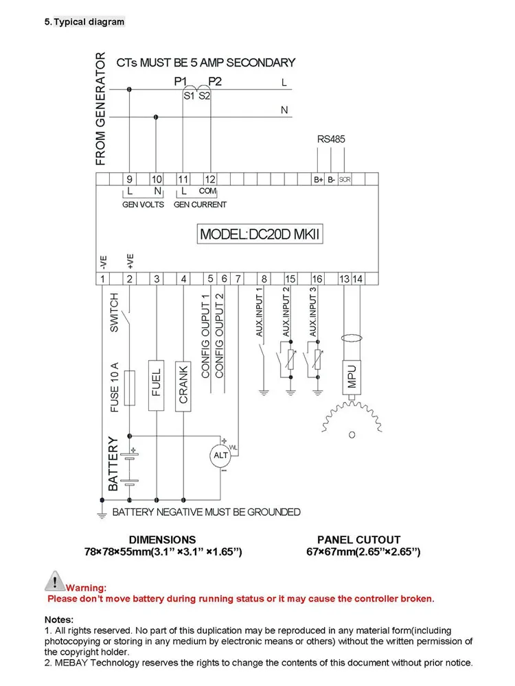 Description Picture 3 of itemMebay DC20D MKII Generator Control Module Diesel genset Controller PC Connection