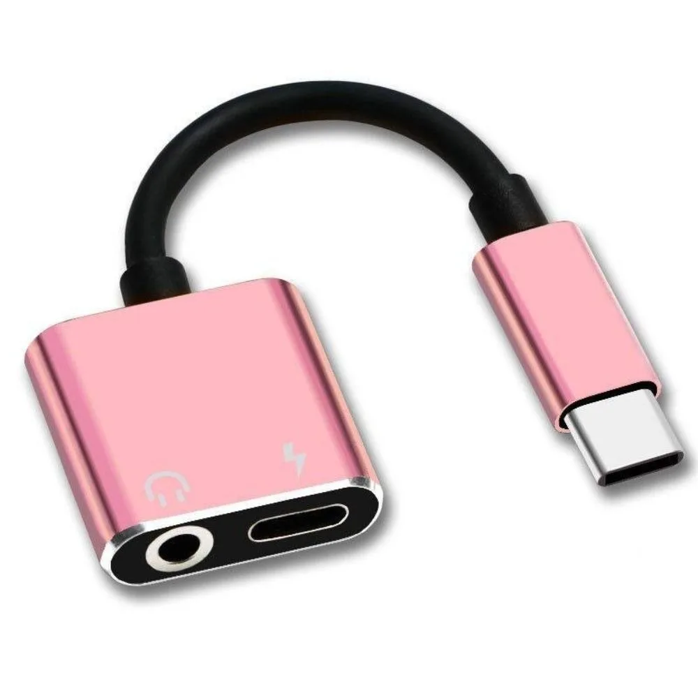 2in1 Type-C To 3.5mm AUX Audio Adapter Aluminium Talking USB C Headphone and Charge Adapter for Xiaomi/HUAWEI/Letv