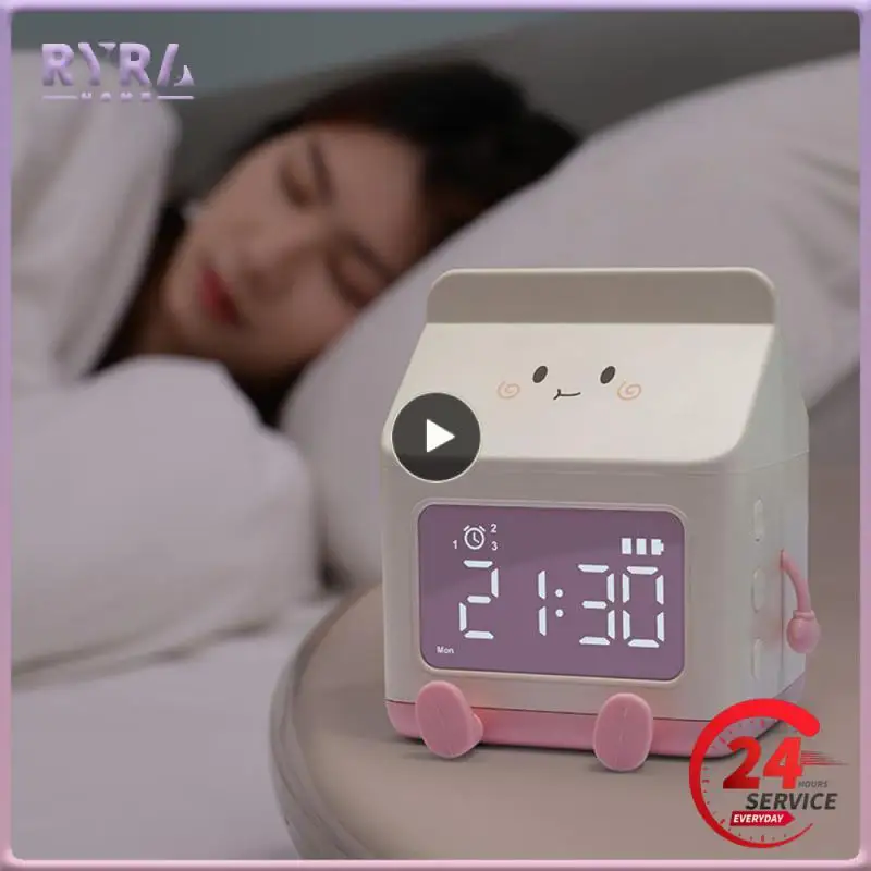 Sveglia Orologi A Forma Di Scatola Del Latte Grande Schermo Multifunzione Sveglia Sveglia Elettronica Dedicata Agli Studenti Dei Bambini