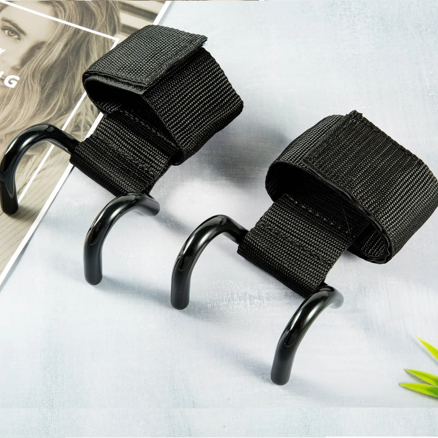 Weight Lifting 2 pcs Hook Fitness Gloves Hand-Bar Wrist Straps Heavy Duty Pull-ups Power Lifting Bodybuilding Training Grips 3