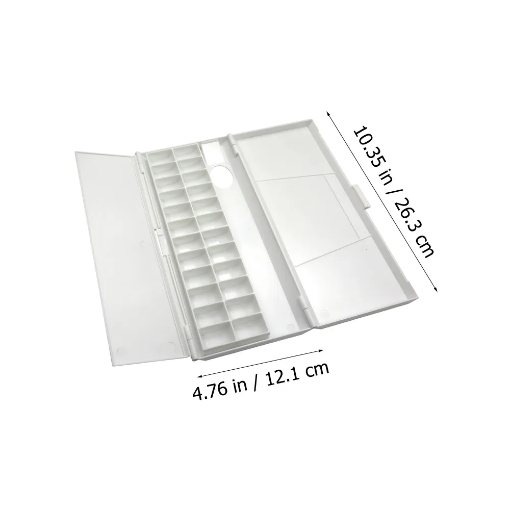 접이식 수채화 물감 상자 조개껍질 모양 뚜껑 칸막이가 있는 색상 상자, 색소 혼합 및 보관용