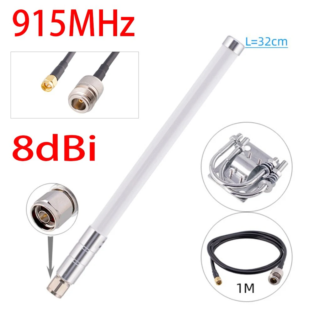 Antenna 8Dbi Lora 915Mhz Per Helium Rak Hotspot Hnt Miner Connettore 868Mhz Kit Antenna Esterna In Fibra Di Vetro Impermeabile