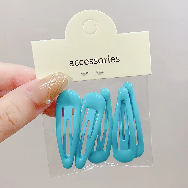 5 teile/satz verpackt niedliche feste Wasser tropfenform Haars pangen für Mädchen BB Seite Haarnadeln grundlegende Haars pangen Kinder Mode Haarschmuck – Detail 7