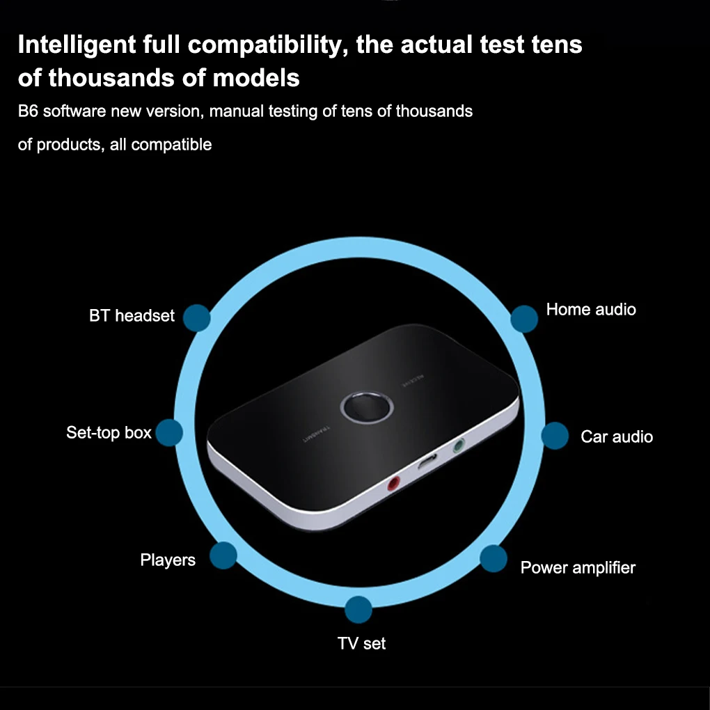 Передатчик Bluetooth-совместимый с разъемом 3,5 мм MP4 4 Мбит/с музыкальный приемник беспроводной Перезаряжаемый адаптер для вождения ПК