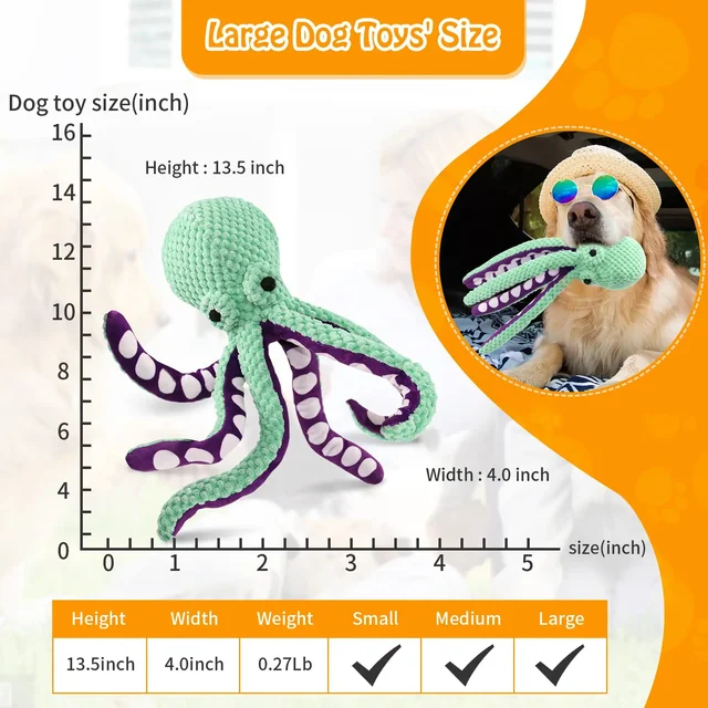 Pet Plush Toy Cat Dog Voice Octopus Shell Puzzle Toy Bite Resistant Interactive Pet Dog Teeth Cleaning Chew Toy Pet Supplies 5