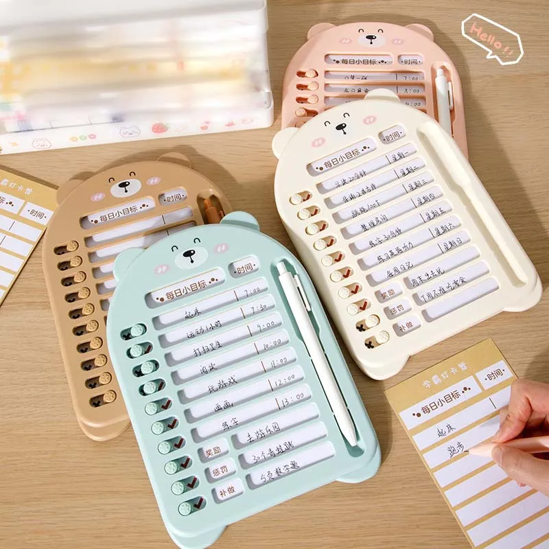 

Многоразовая доска с милым медведем для записей, детская самонастраивающаяся доска для записей, настенный подвесной перечень для записей, праздничный график, доска для записей