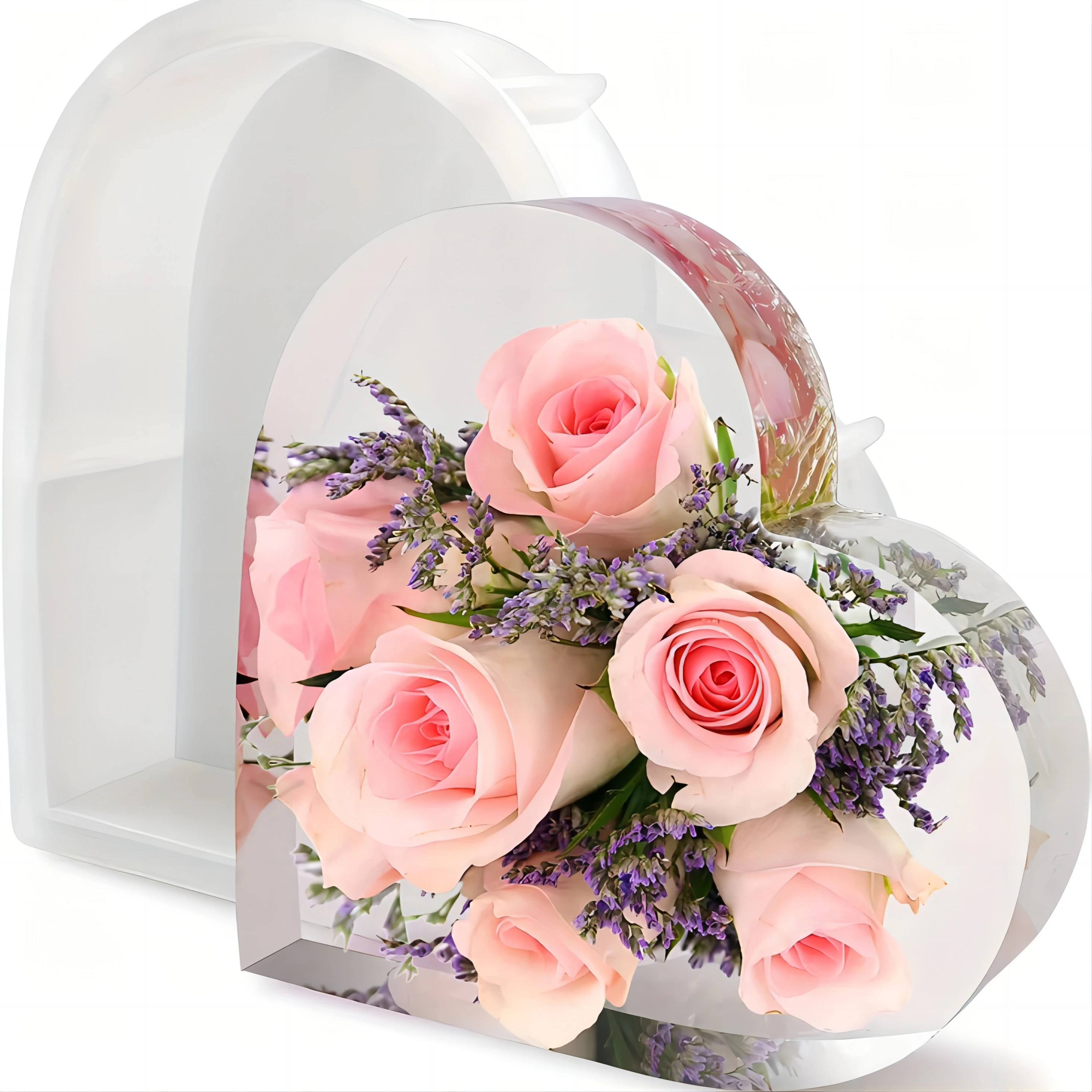 Large Silicone Molds Epoxy Resin Casting Mold Hexagon/Heart Shape Mould DIY Flower Preservation Craft Gift For Wedding Valentine