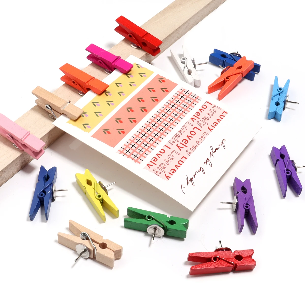 50 Pinzas De Madera Para Tablero De Corcho, Obras De Arte Para Manualidades, Proyectos De Arte, Suministros De Fotos (color Madera
