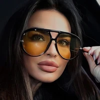 Lunettes de soleil oversize ovales style punk pour femme, grandes, marque de luxe 2026, monture métallique vintage, protection UV400 3