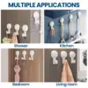 TAILI Suction Cup Hooks 4pcs Heavy Duty Towel Hanger Easy to Install Shower Hanger for Bathroom Kitchen Hotel No Drilling Hooks 4