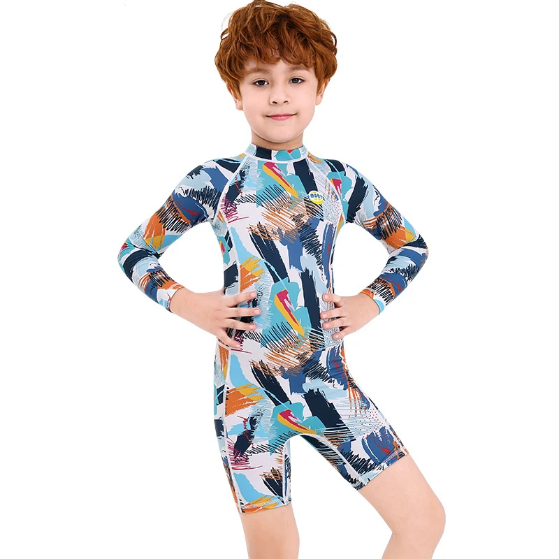 One Piece Swimsuits Boys Girls Swimwear Kids Bathing Suit Cartoon Quick Drying Swimming Clothes Baby One Piece Swimsuit