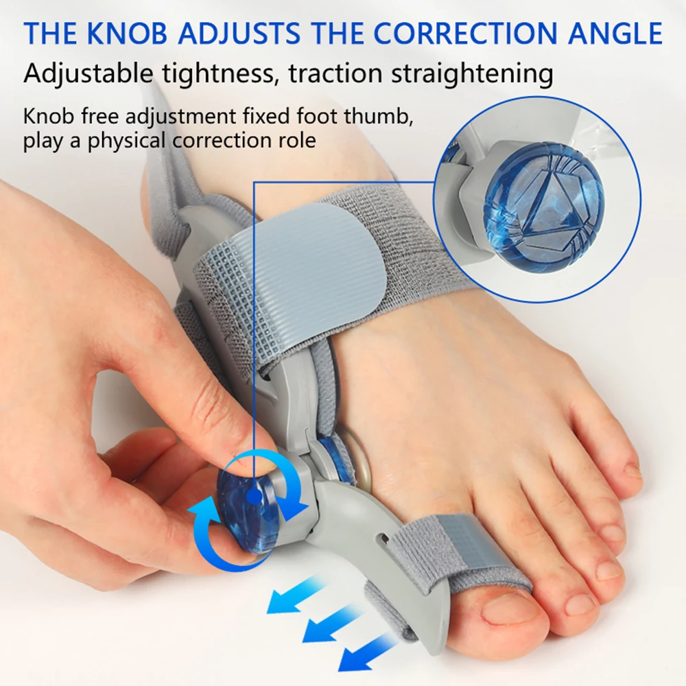 Bunion Corrector Adjustable Pedicure Finger Toe Corrector Unisex Foot Hallux Valgus Braces Rotatable Toe Separator Straightener