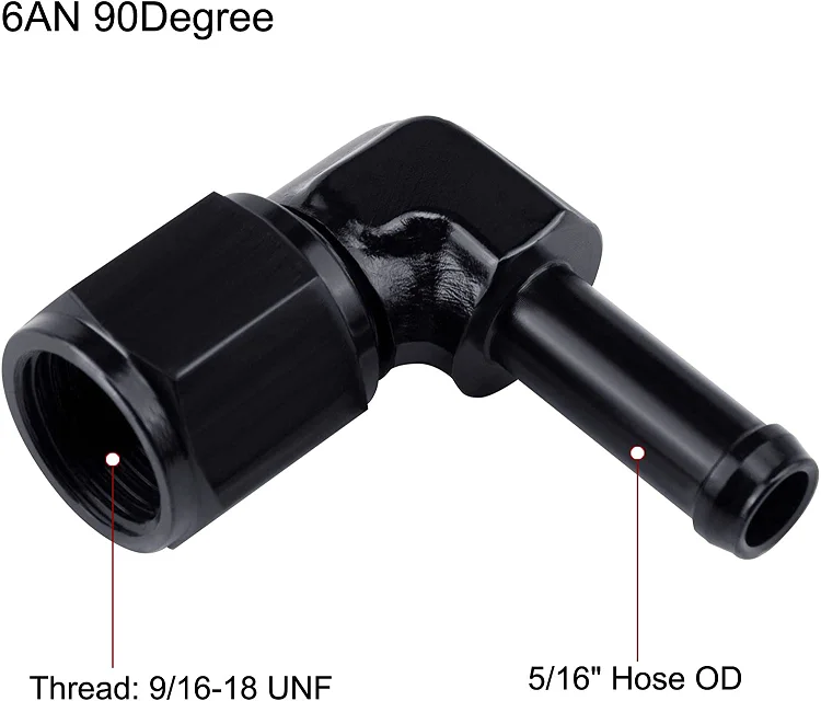 5 Stück Gewindeadapter 6AN Auf 3/8 NPT - Aluminium Druckmessadapter Für Öl & Kraftstoff