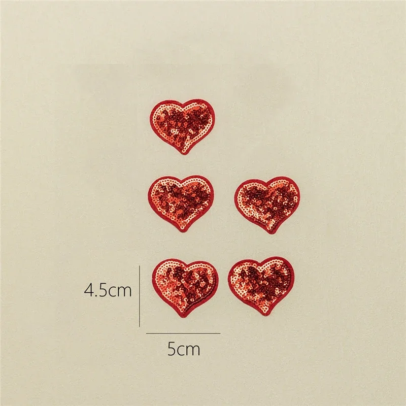10 pezzi toppe carine, ferro di forma del cuore sulle toppe